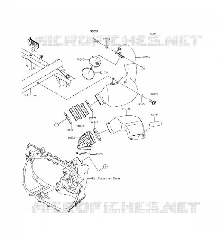 FILTRE A AIR - CONVERTISSEUR Kawasaki SSV 820 2016 MULE PRO-FXT  KAF820CGF