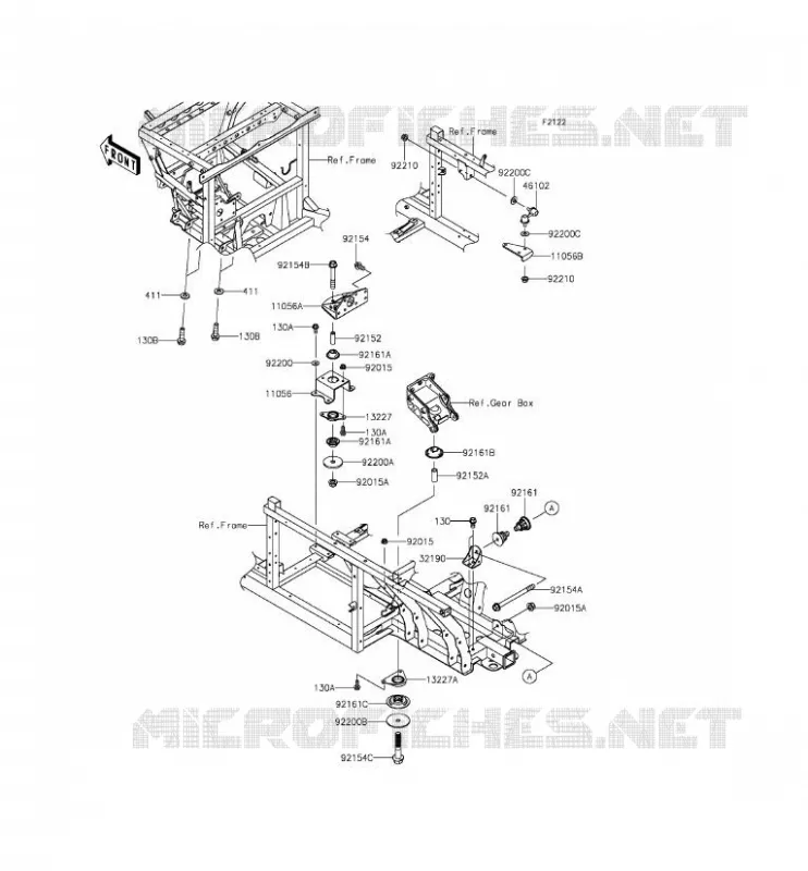 SUPPORT MOTEUR Kawasaki SSV 820 2015 MULE PRO-FXT  KAF820DFF