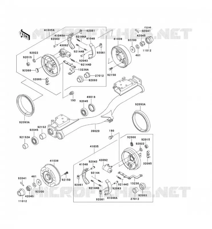 MOYEU ARRIERE/FREIN Kawasaki SSV 950 no_year MULE 2510 DIESEL  KAF950-A1