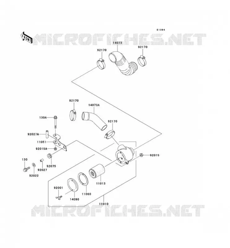 FILTRE A AIR - CONVERTISSEUR Kawasaki SSV 950 2001 MULE 2510 DIESEL  KAF950-A2