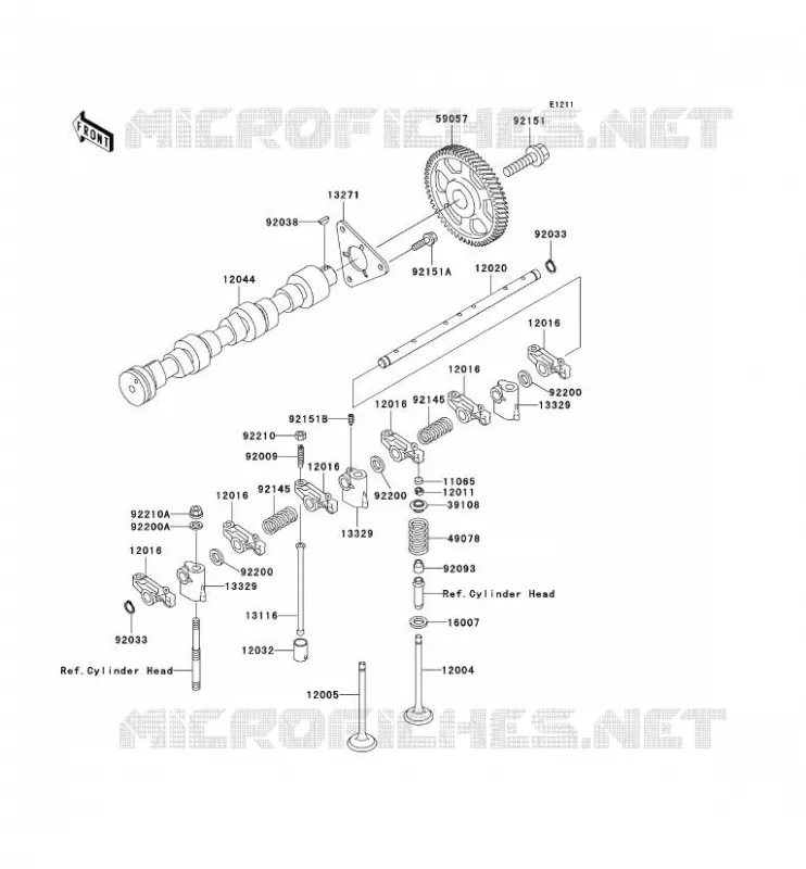 SOUPAPE/ARBRE A CAME Kawasaki SSV 950 2001 MULE 2510 DIESEL  KAF950-A2