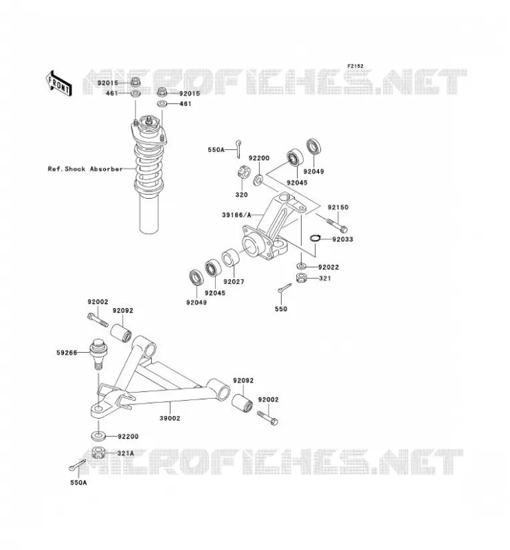 AMORTISSEUR AVANT Kawasaki SSV 950 no_year MULE 2510 DIESEL  KAF950-A2