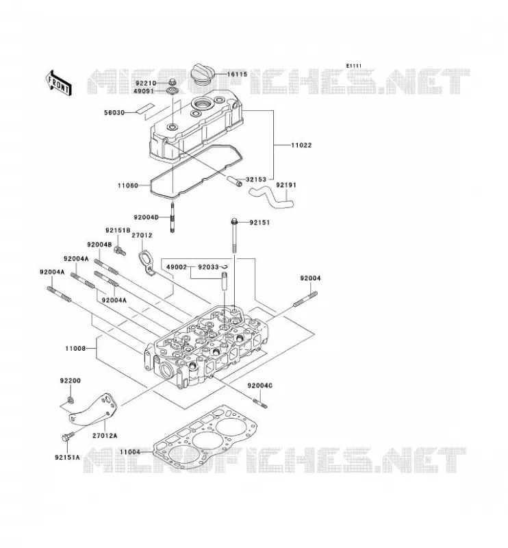 CULASSE Kawasaki SSV 950 2002 MULE 2510 DIESEL  KAF950-A3