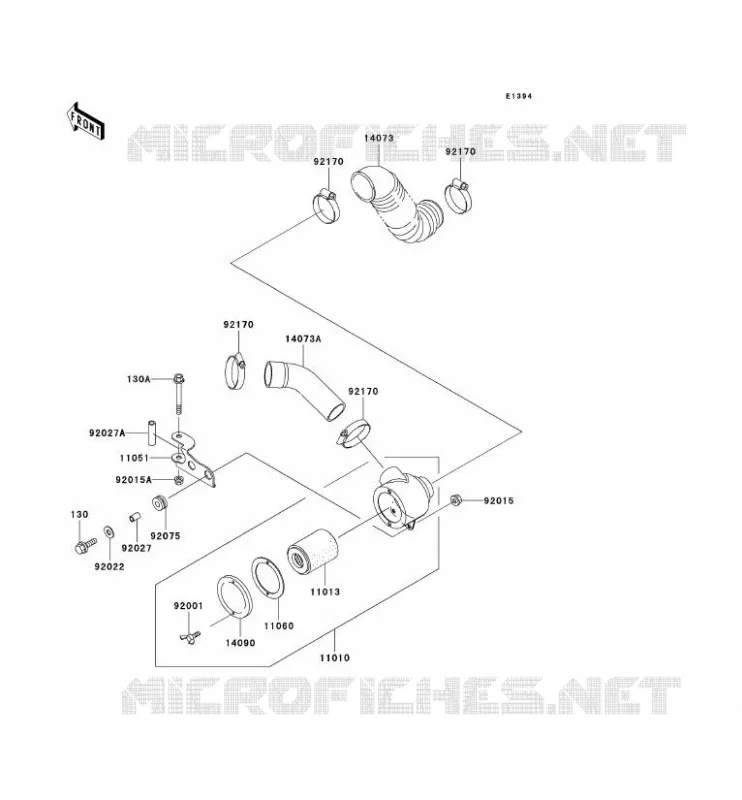 FILTRE A AIR - CONVERTISSEUR Kawasaki SSV 950 2002 MULE 2510 DIESEL  KAF950-A3