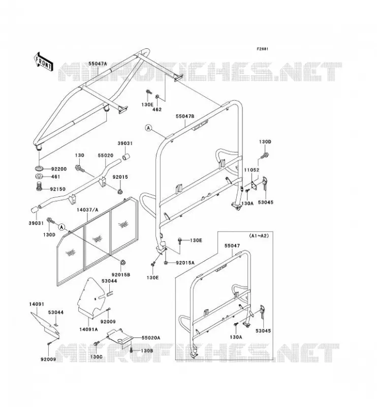 PROTECTION/CHASSIS CAB Kawasaki SSV 950 2002 MULE 2510 DIESEL  KAF950-A3