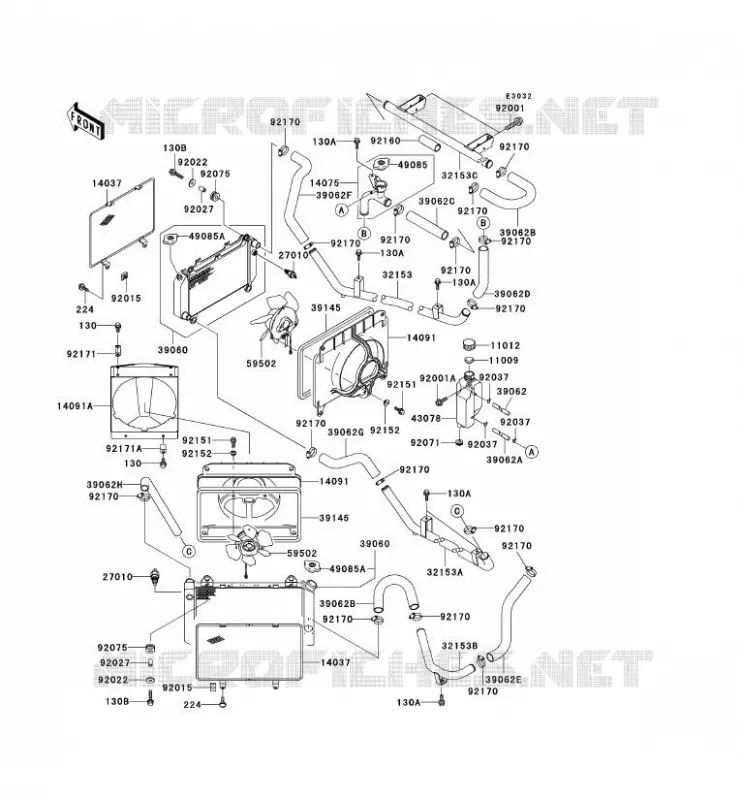 RADIATEUR Kawasaki SSV 950 2002 MULE 2510 DIESEL  KAF950-A3