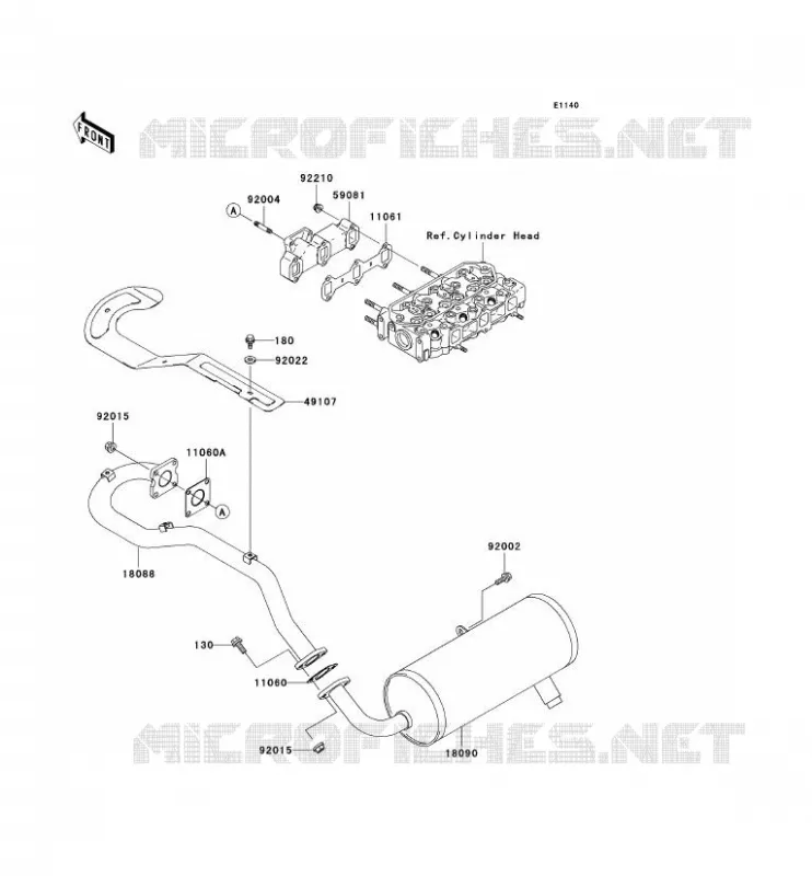 &Eacute;CHAPPEMENT Kawasaki SSV 950 2004 MULE 3010 DIESEL 4X4  KAF950-B2