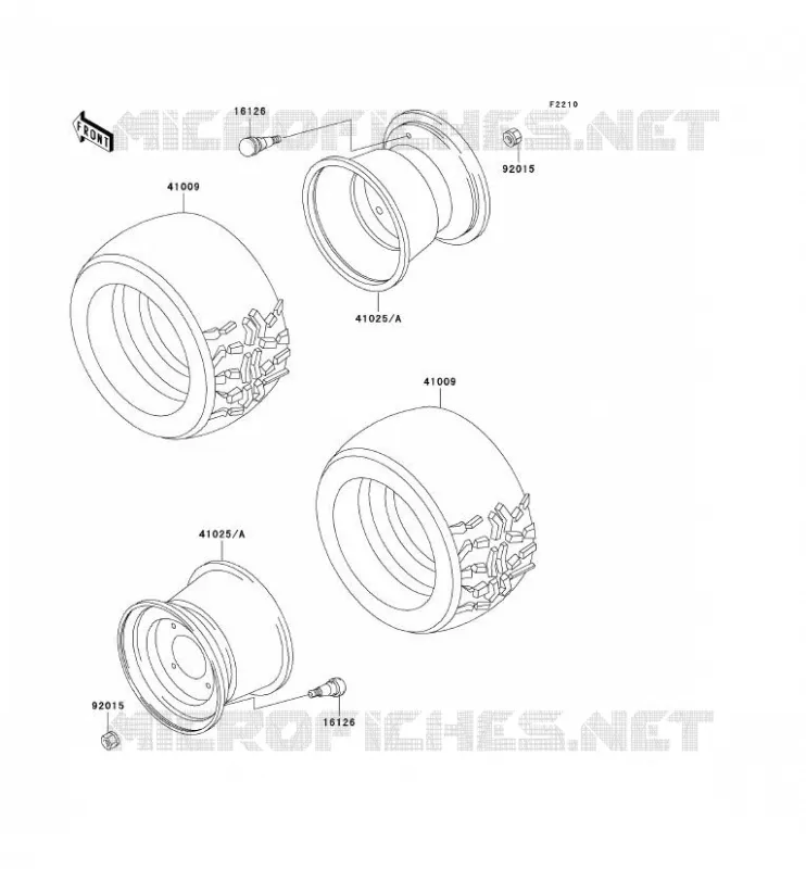 ROUE/PNEUS Kawasaki SSV 950 2004 MULE 3010 DIESEL 4X4  KAF950-B2