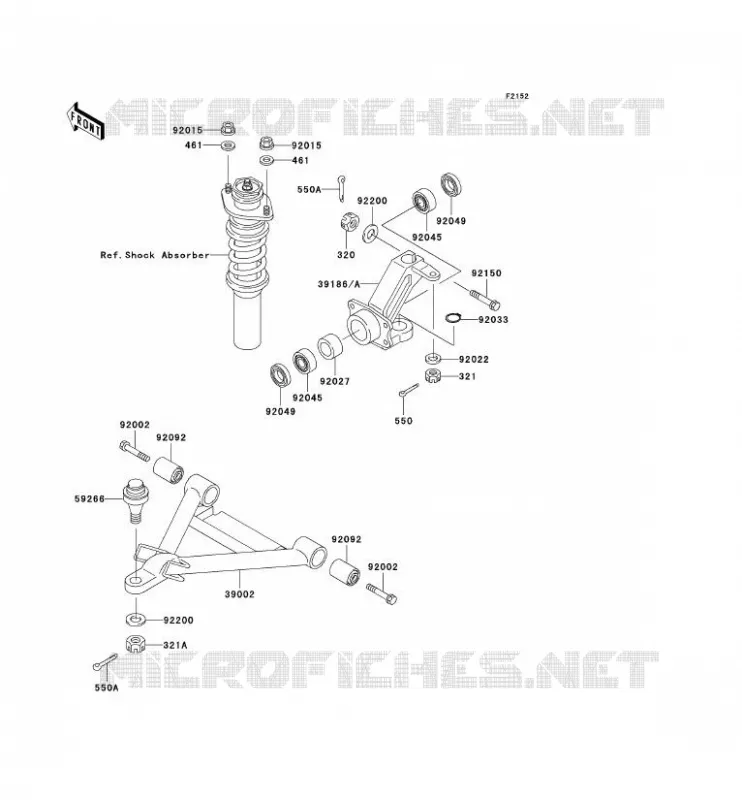 AMORTISSEUR AVANT Kawasaki SSV 950 2005 MULE 3010 DIESEL 4X4  KAF950-B3
