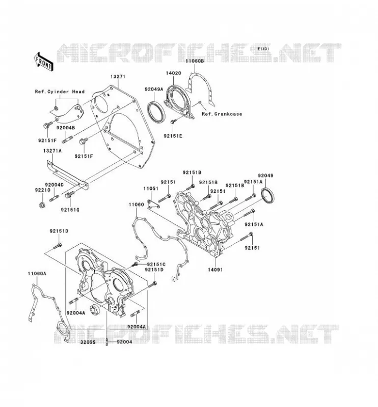 COUVERCLES MOTEUR Kawasaki SSV 950 2005 MULE 3010 DIESEL 4X4  KAF950-B3