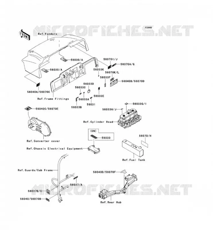 LABEL Kawasaki SSV 950 2005 MULE 3010 DIESEL 4X4  KAF950-B3