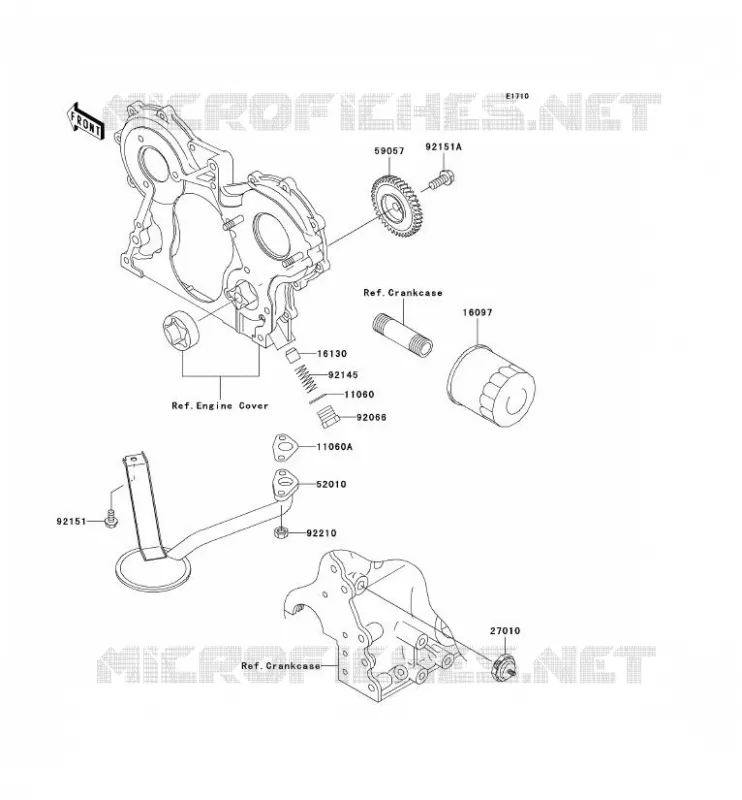 POMPE A HUILE/FILTRE &Agrave; HUILE Kawasaki SSV 950 2006 MULE 3010 DIESEL 4X4  KAF950B6F