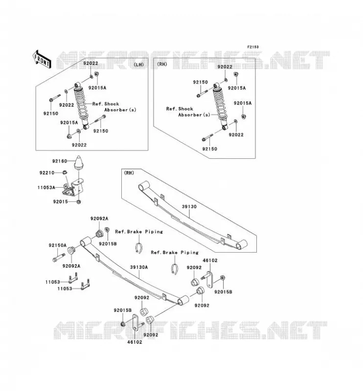 SUSPENSION ARRI&Egrave;RE Kawasaki SSV 950 2006 MULE 3010 DIESEL 4X4  KAF950B6F