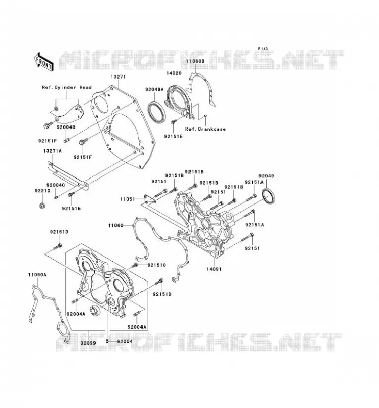 COUVERCLES MOTEUR Kawasaki SSV 950 2007 MULE 3010 DIESEL 4X4  KAF950B7F