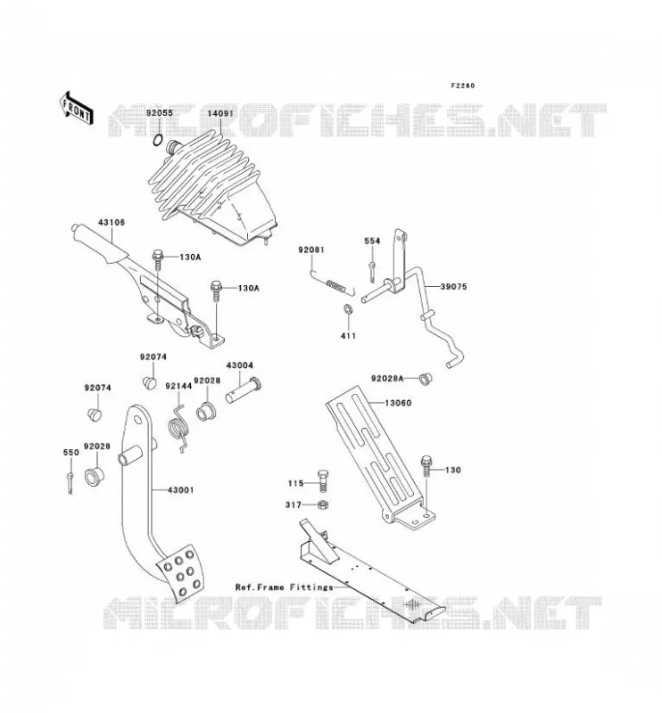PEDALE DE FREIN Kawasaki SSV 950 2007 MULE 3010 DIESEL 4X4  KAF950B7F