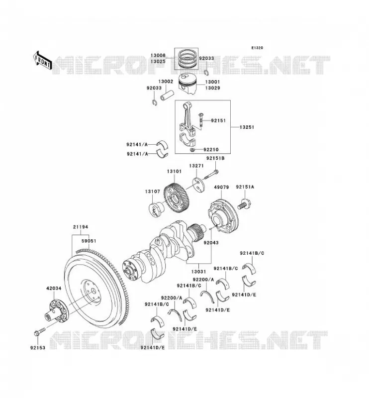 VILEBREQUIN/PISTON Kawasaki SSV 950 2007 MULE 3010 DIESEL 4X4  KAF950B7F