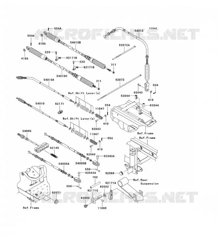 CABLES Kawasaki SSV 950 2007 MULE 3010 TRANS 4X4 DIESEL  KAF950C7F