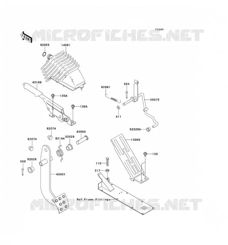PEDALE DE FREIN Kawasaki SSV 950 2007 MULE 3010 TRANS 4X4 DIESEL  KAF950C7F