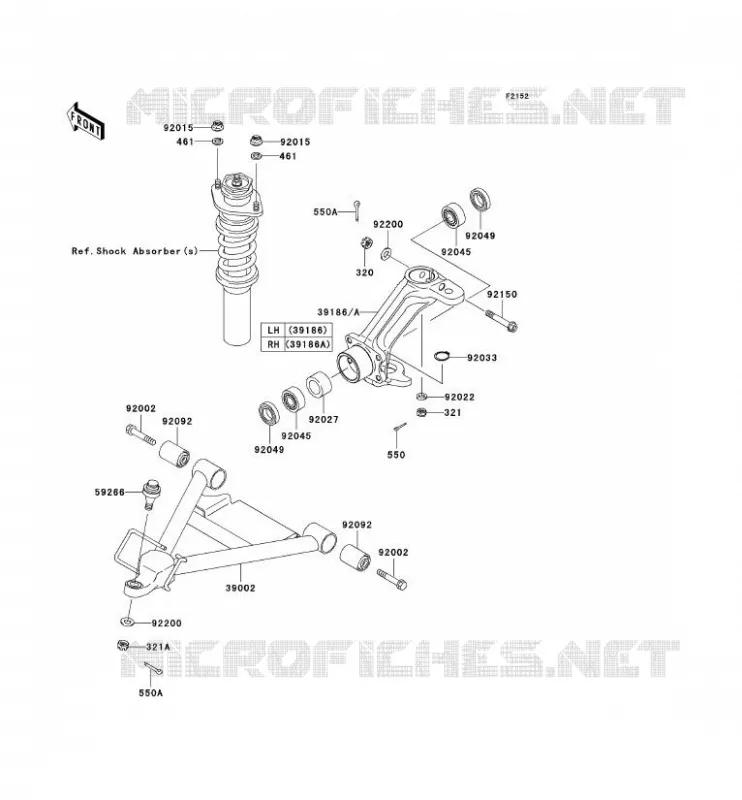 AMORTISSEUR AVANT Kawasaki SSV 950 2007 MULE 3010 TRANS 4X4 DIESEL  KAF950C7F