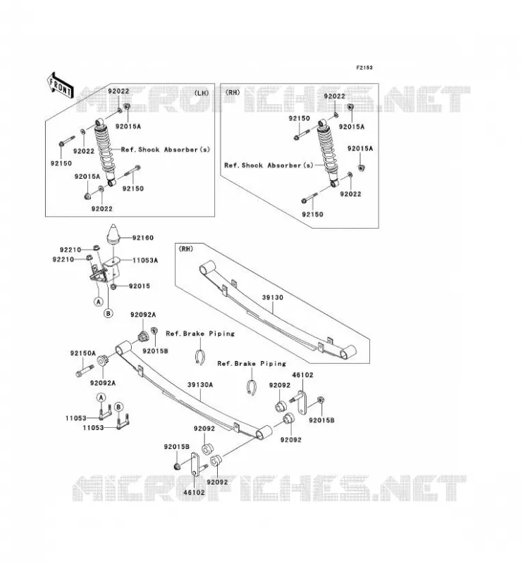 SUSPENSION ARRI&Egrave;RE Kawasaki SSV 950 2007 MULE 3010 TRANS 4X4 DIESEL  KAF950C7F