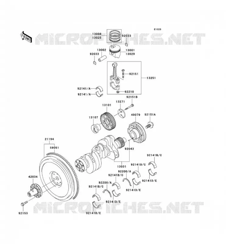 VILEBREQUIN/PISTON Kawasaki SSV 950 2008 MULE 3010 DIESEL 4X4  KAF950D8F