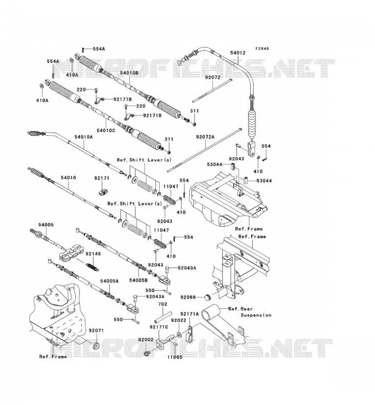 CABLES Kawasaki SSV 950 2008 MULE 3010 TRANS 4X4 DIESEL  KAF950E8F