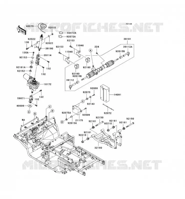 CH&Acirc;SSIS Kawasaki SSV 950 2008 MULE 3010 TRANS 4X4 DIESEL  KAF950E8F