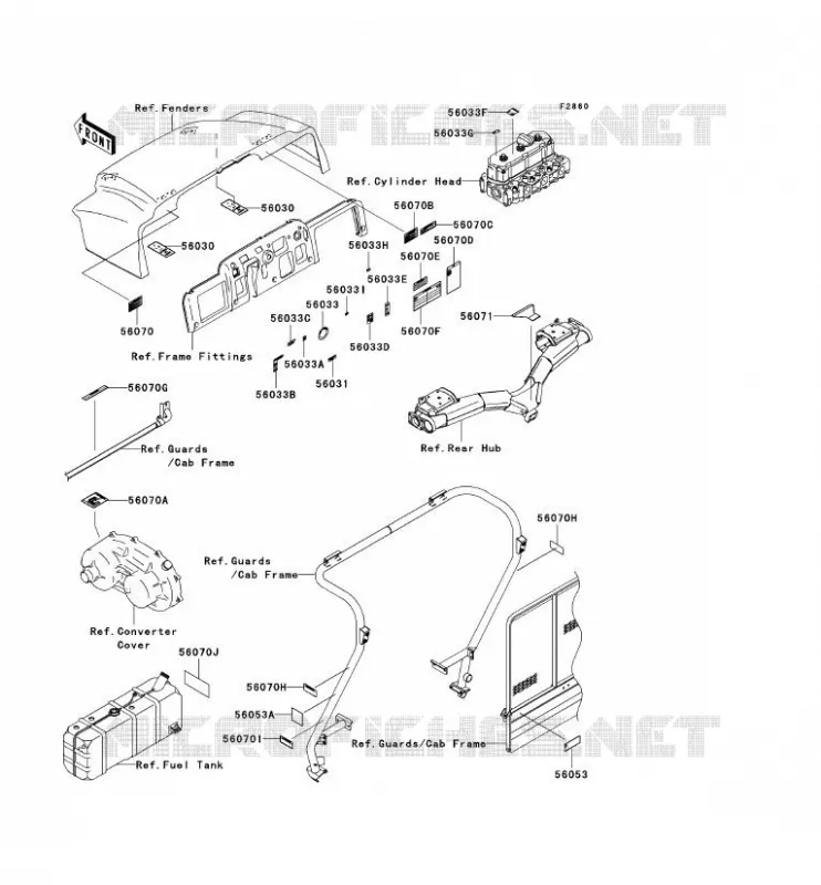 LABEL Kawasaki SSV 950 2008 MULE 3010 TRANS 4X4 DIESEL  KAF950E8F
