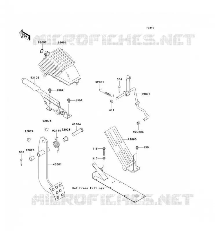 PEDALE DE FREIN Kawasaki SSV 950 2008 MULE 3010 TRANS 4X4 DIESEL  KAF950E8F