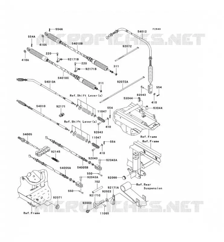 CABLES Kawasaki SSV 950 2008 MULE 3010 TRANS 4X4 DIESEL  KAF950E8F