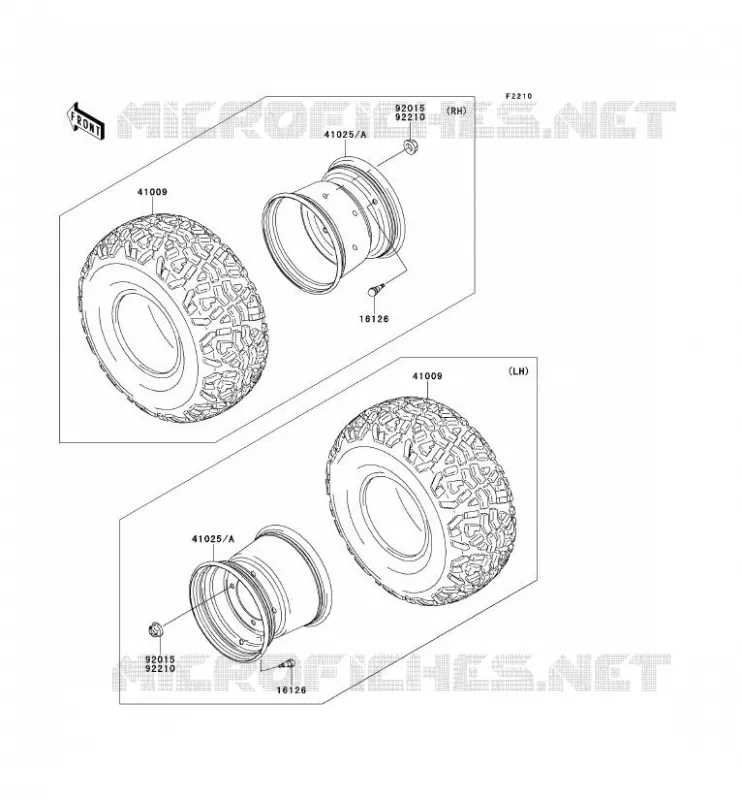 ROUE/PNEUS Kawasaki SSV 950 2009 MULE 4010 DIESEL 4X4  KAF950F9F