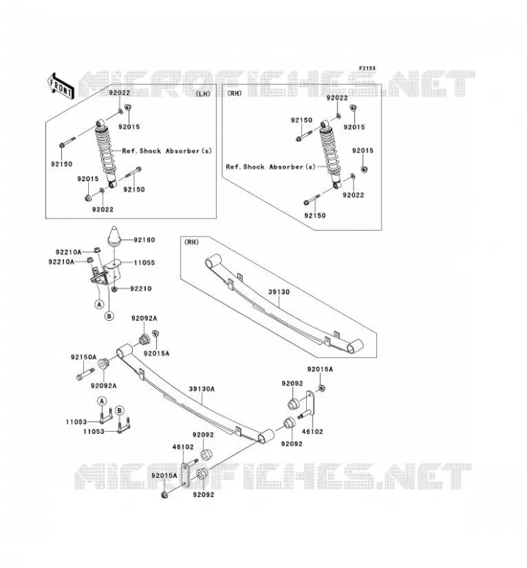 SUSPENSION ARRI&Egrave;RE Kawasaki SSV 950 2010 MULE 4010 DIESEL 4X4  KAF950FAF