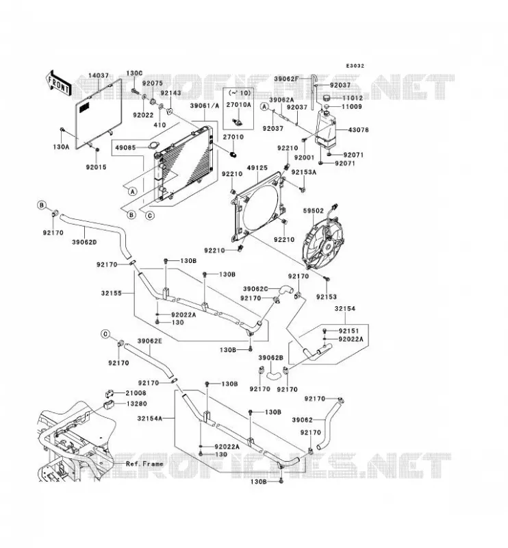 RADIATEUR Kawasaki SSV 950 2010 MULE 4010 DIESEL 4X4  KAF950FAF