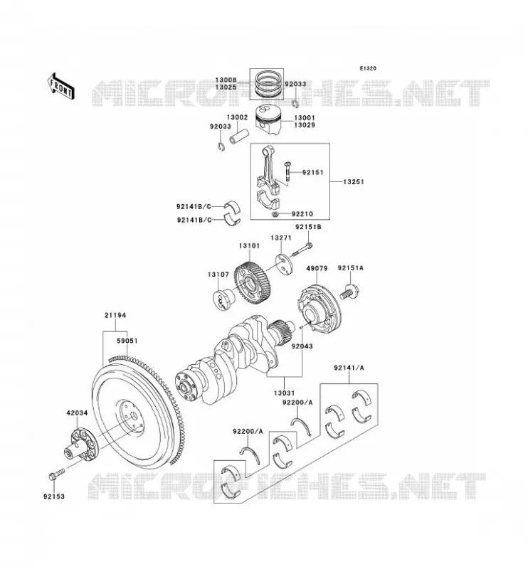 VILEBREQUIN/PISTON Kawasaki SSV 950 2009 MULE 4010 TRANS 4X4 DIESEL  KAF950G9F