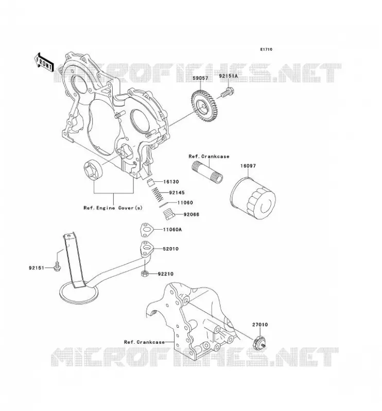 POMPE A HUILE/FILTRE &Agrave; HUILE Kawasaki SSV 950 2009 MULE 4010 TRANS 4X4 DIESEL  KAF950G9F