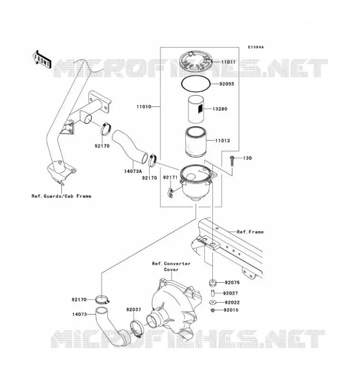 FILTRE A AIR - CONVERTISSEUR Kawasaki SSV 950 2012 MULE 4010 TRANS 4X4 DIESEL  KAF950GCF