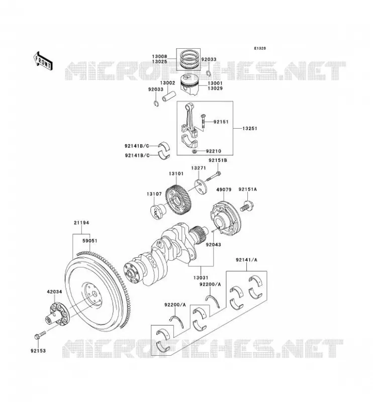 VILEBREQUIN/PISTON Kawasaki SSV 950 2012 MULE 4010 TRANS 4X4 DIESEL  KAF950GCF
