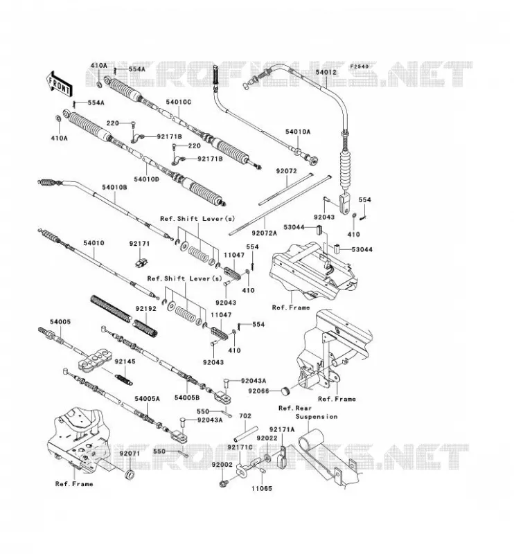 CABLES Kawasaki SSV 950 2010 MULE 4010 TRANS 4X4 DIESEL  KAF950HAF