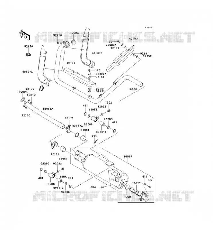 &Eacute;CHAPPEMENT Kawasaki SSV 750 2008 TERYX 750 4X4 LE  KRF750C8F
