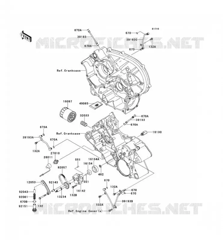 POMPE A HUILE/FILTRE &Agrave; HUILE Kawasaki SSV 750 2012 TERYX 750 FI 4X4 SPORT  KRF750SCSA