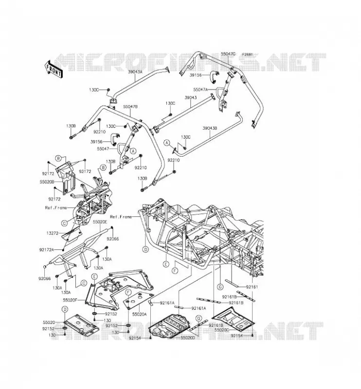 PROTECTION/CHASSIS CAB Kawasaki SSV 800 2014 TERYX  KRF800AEF