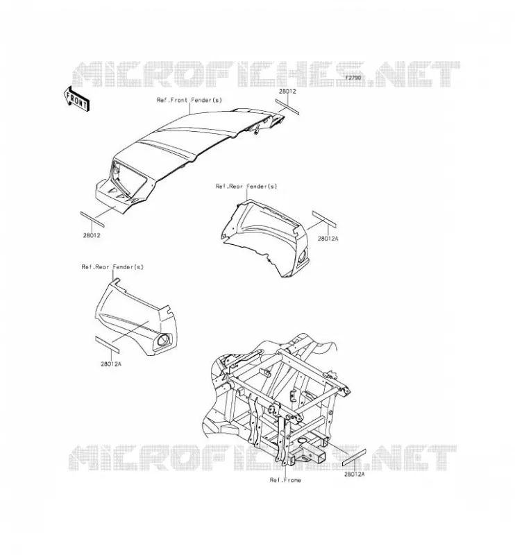 CATADIOPTRES(CN) Kawasaki SSV 800 2015 TERYX  KRF800AFF