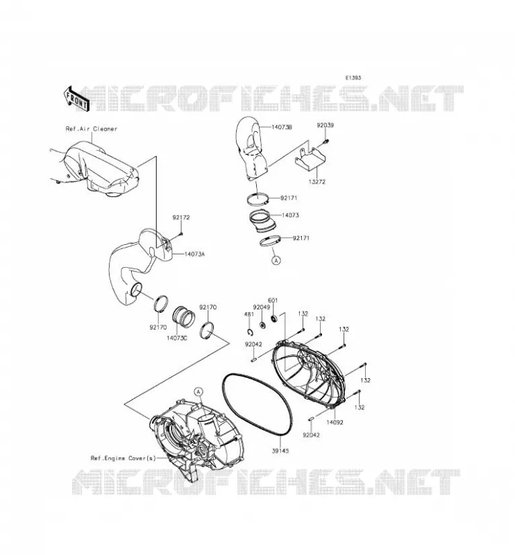 COUVERCLE CONVERTISSEUR Kawasaki SSV 800 2014 TERYX  KRF800BEF