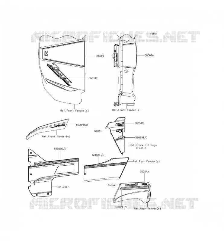 STICKER Kawasaki SSV 800 2014 TERYX  KRF800BEF