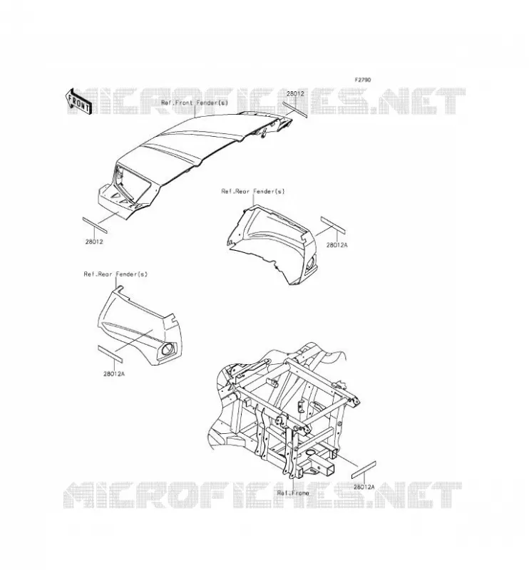 CATADIOPTRES Kawasaki SSV 800 2014 TERYX  KRF800CEF
