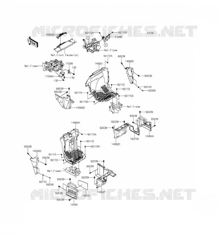 PIECE DE CADRE(AVANT) Kawasaki SSV 800 2014 TERYX  KRF800CEF