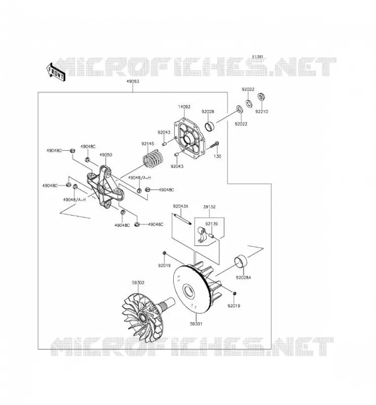 VARIATEUR Kawasaki SSV 800 2014 TERYX  KRF800CEF