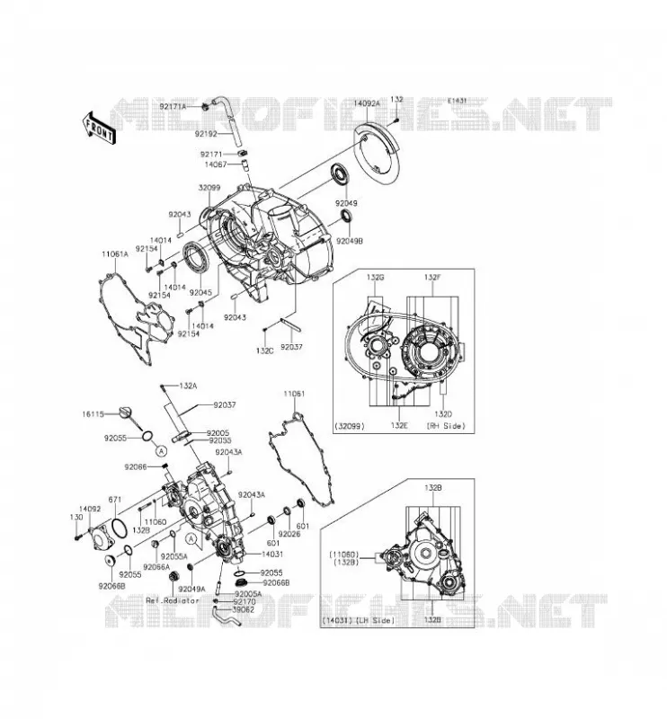 COUVERCLES MOTEUR Kawasaki SSV 800 2015 TERYX  KRF800CFF