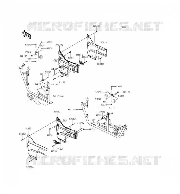 PORTE Kawasaki SSV 800 2014 TERYX  KRF800DEF