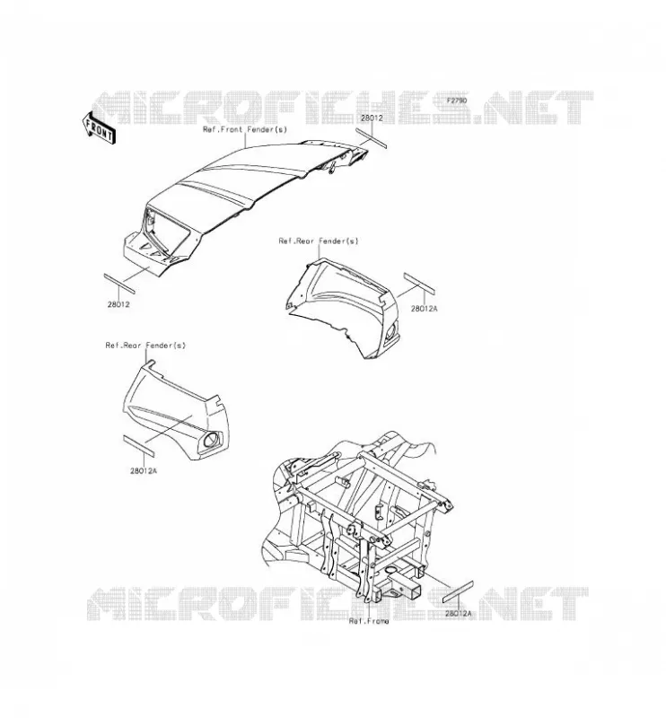 CATADIOPTRES(CN) Kawasaki SSV 800 2015 TERYX  KRF800DFF